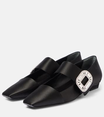 Belle Vivier embellished satin flats | Roger Vivier