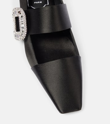 Belle Vivier embellished satin flats | Roger Vivier