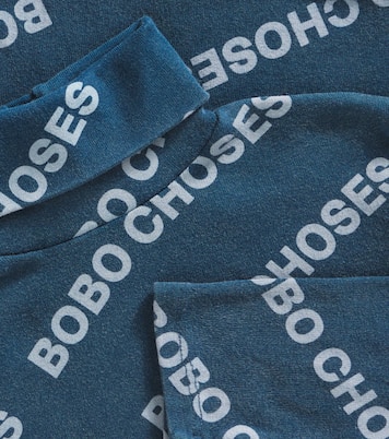 Logo turtleneck cotton-blend jersey top | Bobo Choses