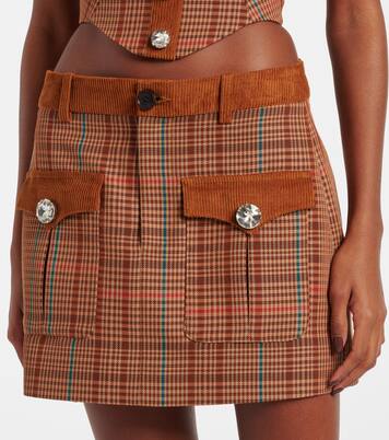 Minifalda de mezcla de lana a cuadros | Area