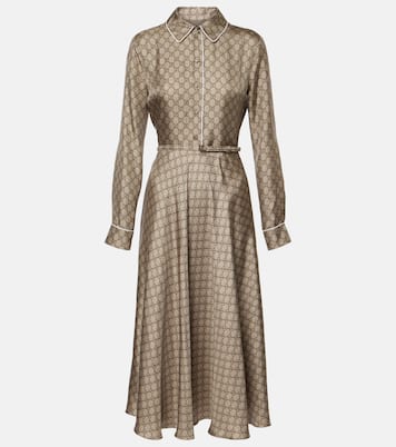 GG silk twill shirt dress | Gucci