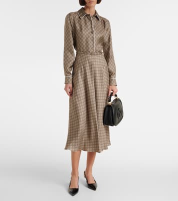 GG silk twill shirt dress | Gucci