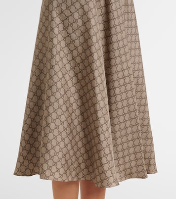 GG silk twill shirt dress | Gucci