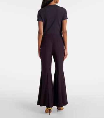 Pantalon évasé raccourci en crêpe de satin | Chloé