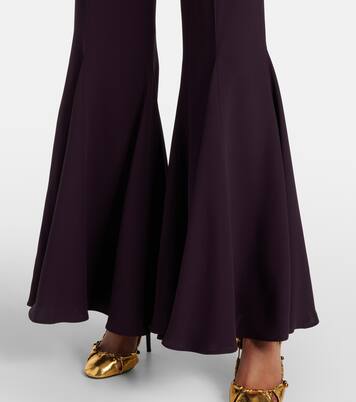 Pantalon évasé raccourci en crêpe de satin | Chloé