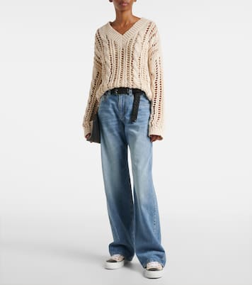 Monili suede-trimmed low-top sneakers | Brunello Cucinelli