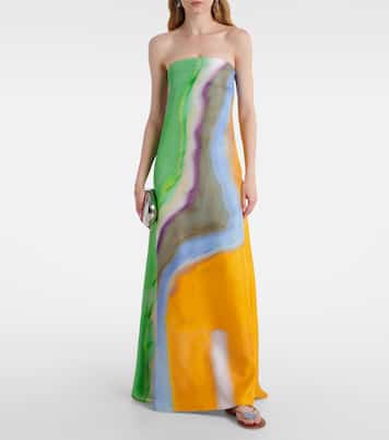 Bedrucktes Maxikleid aus Seidensatin | Christopher Esber