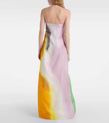 Bedrucktes Maxikleid aus Seidensatin | Christopher Esber