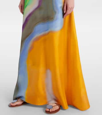 Bedrucktes Maxikleid aus Seidensatin | Christopher Esber