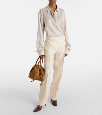 Rory Medium leather-trimmed bucket bag | Khaite