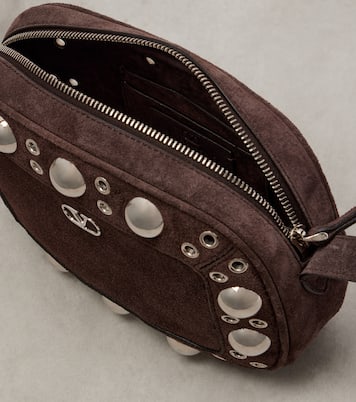 Sac à bandoulière Nellcote Small en daim | Valentino Garavani