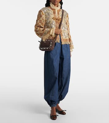 Sac à bandoulière Nellcote Small en daim | Valentino Garavani