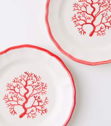 Coral painted ceramic tray | Les-Ottomans