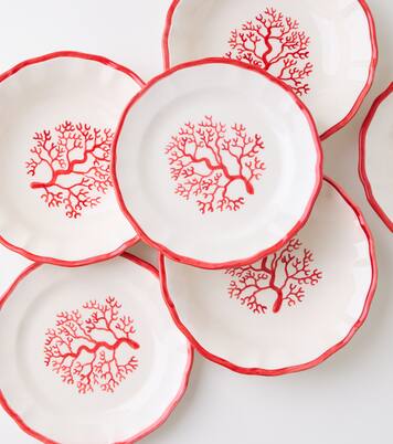 Coral painted ceramic tray | Les-Ottomans
