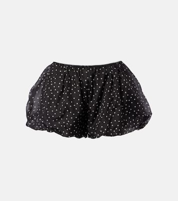 Polka-dot high-rise silk shorts  | SIR