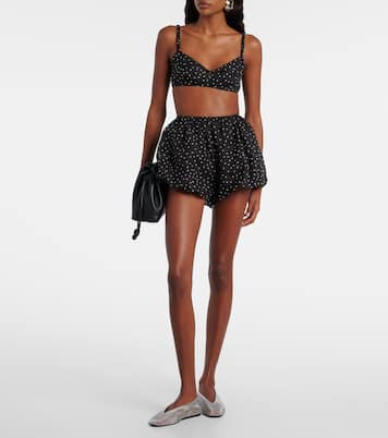 Polka-dot high-rise silk shorts  | SIR