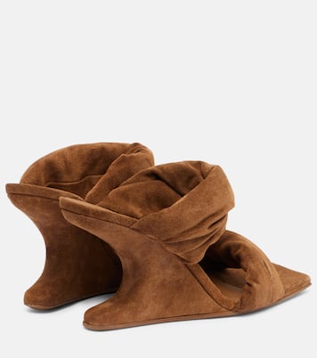 Twisted Cantilever 80 suede mules | Rick Owens