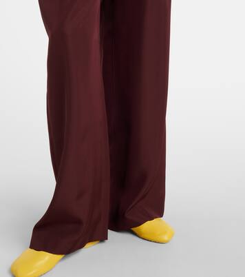Pleated silk straight pants | Loewe