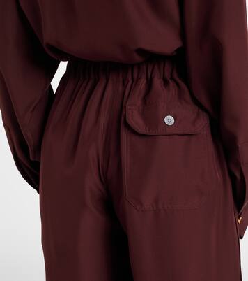 Pleated silk straight pants | Loewe