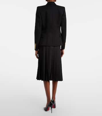 链饰细节褶裥中长半身裙 | Balmain