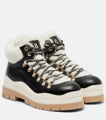 Arosa shearling-lined leather lace-up boots  | Bogner