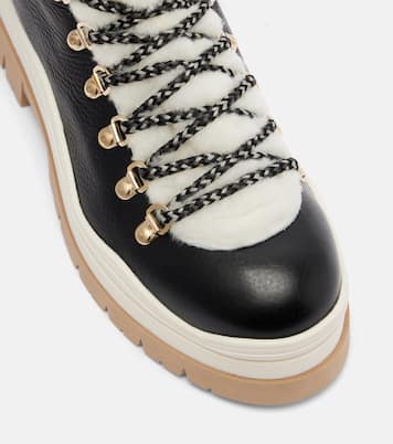 Arosa shearling-lined leather lace-up boots  | Bogner