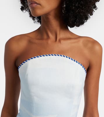 Bedrucktes Bustier-Kleid Ava aus Leinen | Leo Lin