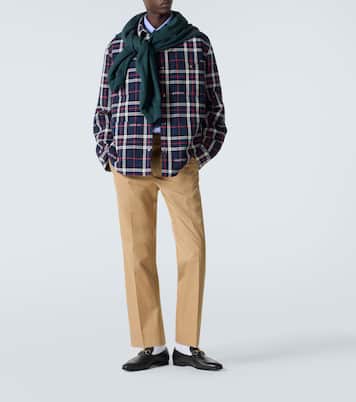 Chemise en coton à carreaux plaid | Gucci