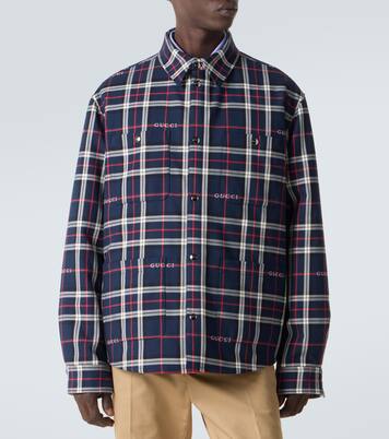 Chemise en coton à carreaux plaid | Gucci