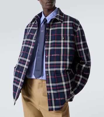 Chemise en coton à carreaux plaid | Gucci