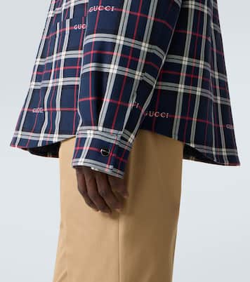 Chemise en coton à carreaux plaid | Gucci