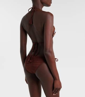 Summer Chevron crochet cotton bikini top | Anna Kosturova