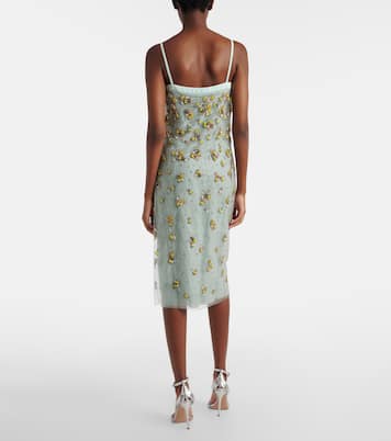 Abito midi Palla in tulle di pizzo | Costarellos