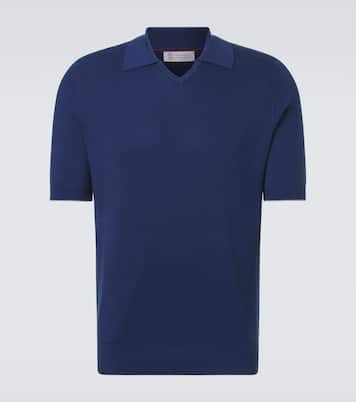 Ribbed-knit cotton polo shirt  | Brunello Cucinelli