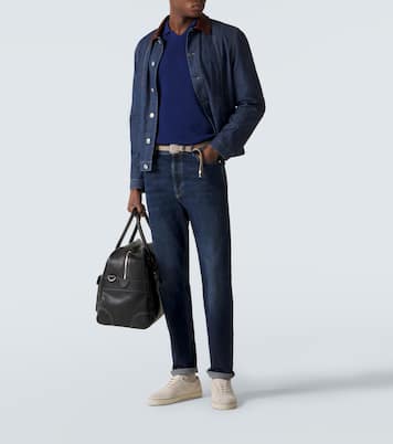Ribbed-knit cotton polo shirt  | Brunello Cucinelli