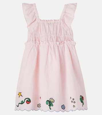 Embroidered scalloped linen and cotton dress | Stella McCartney Kids