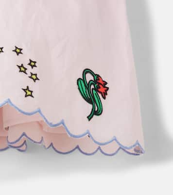 Embroidered scalloped linen and cotton dress | Stella McCartney Kids