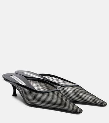 Leather-trimmed mesh mules | Victoria Beckham