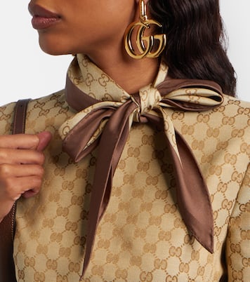 GG printed silk twill scarf | Gucci
