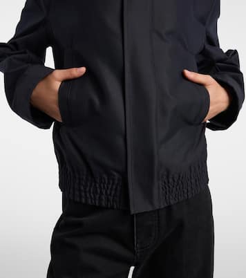 Intrecciato leather-trimmed canvas jacket | Bottega Veneta