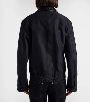 Intrecciato leather-trimmed canvas jacket | Bottega Veneta