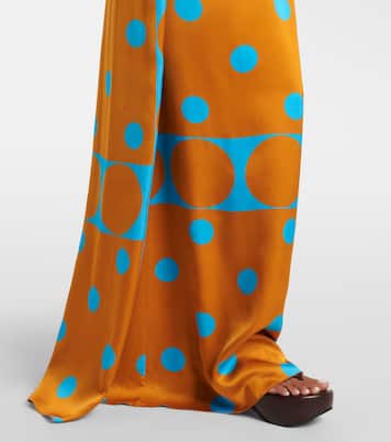 Robe longue imprimée en satin | Dries Van Noten