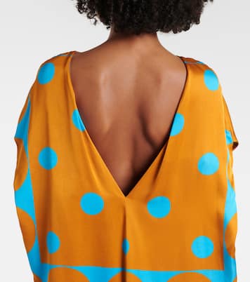 Robe longue imprimée en satin | Dries Van Noten
