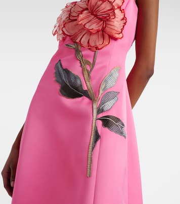 Cleo floral-appliqué cocktail dress | Leo Lin