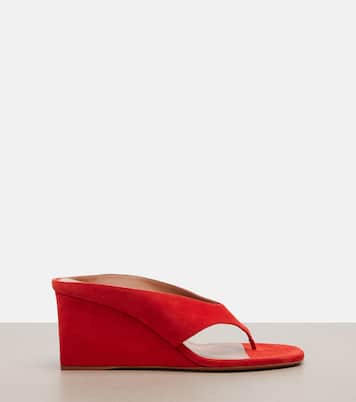 Wedge-Sandalen Cube aus Veloursleder | Alaïa