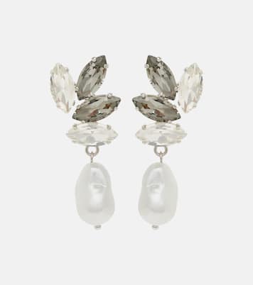 Embellished faux-pearl drop earrings | Erdem