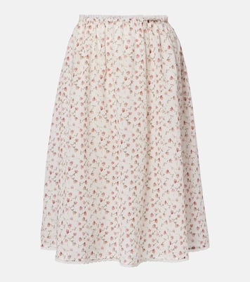 Falda midi Charlotte de algodón floral | Posse