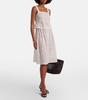 Falda midi Charlotte de algodón floral | Posse