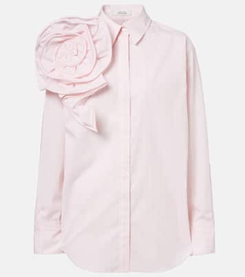 Striped Power floral-appliqué cotton-blend blouse | Dorothee Schumacher