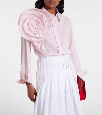 Striped Power floral-appliqué cotton-blend blouse | Dorothee Schumacher